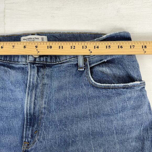 Abercrombie & Fitch Curve Love Jeans 33 / 16 L Tall Ultra High Rise 90s Straight - Picture 11 of 16